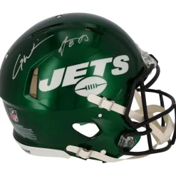 New York Jets Autographed Items | Helmets^Aaron Rodgers & Garrett Wilson Autographed Riddell Speed Authentic Helmet