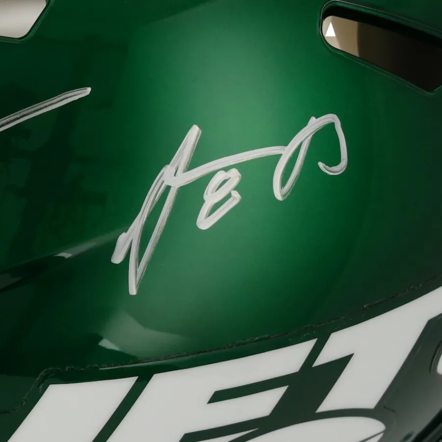 New York Jets Autographed Items | Helmets^Aaron Rodgers & Garrett Wilson Autographed Riddell Speed Authentic Helmet
