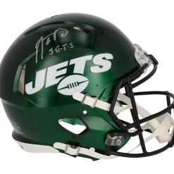 New York Jets Autographed Items | Helmets^Aaron Rodgers Autographed Riddell Speed Authentic Helmet With "J-E-T-S" Inscription