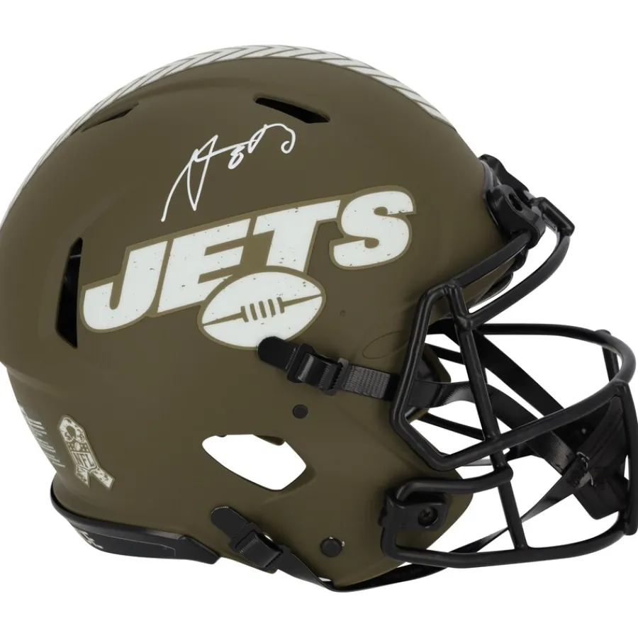 New York Jets Autographed Items | Helmets^Aaron Rodgers Autographed Riddell 2022 Salute To Service Speed Authentic Helmet