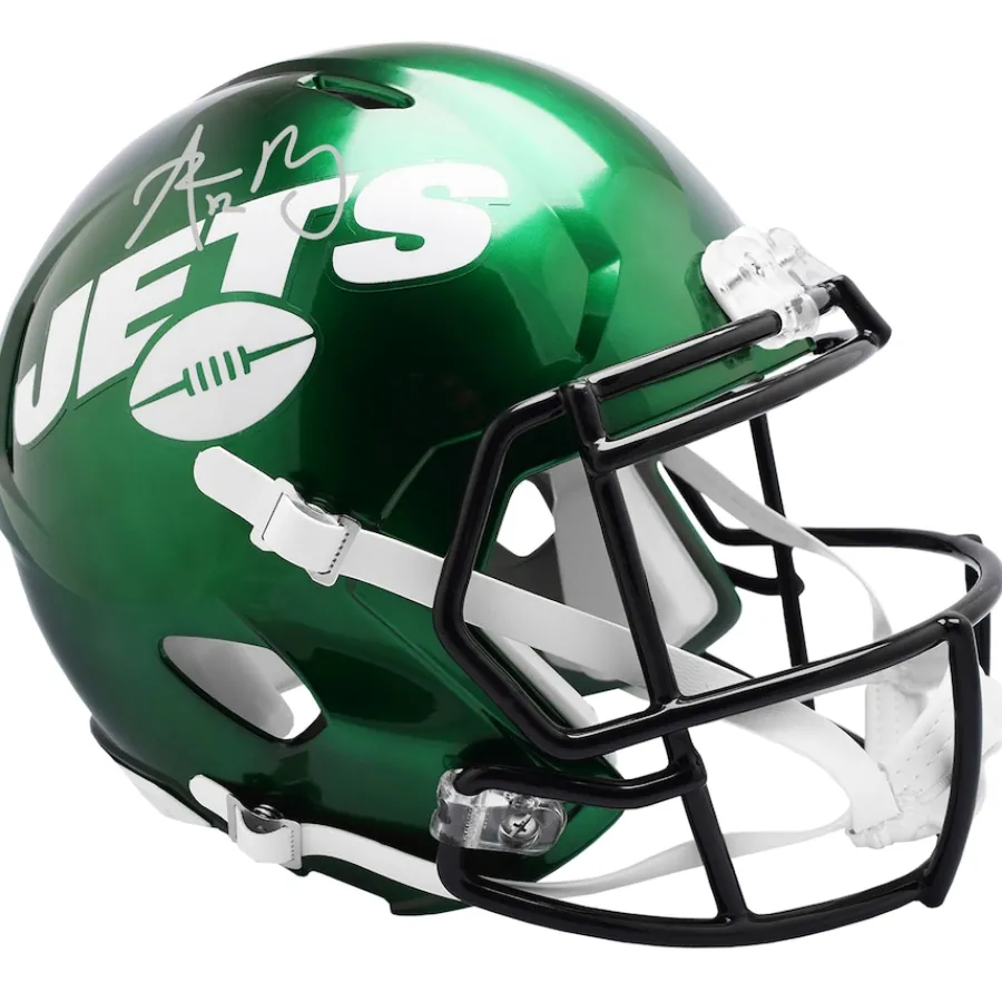 New York Jets Autographed Items | Helmets^Aaron Rodgers Autographed Riddell Speed Replica Helmet
