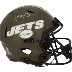 New York Jets Autographed Items^Aaron Rodgers Autographed Riddell 2022 Salute To Service Speed Replica Helmet
