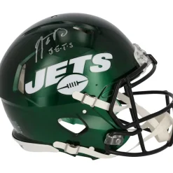 New York Jets Autographed Items | Helmets^Aaron Rodgers Autographed Riddell Speed Authentic Helmet With "J-E-T-S" Inscription