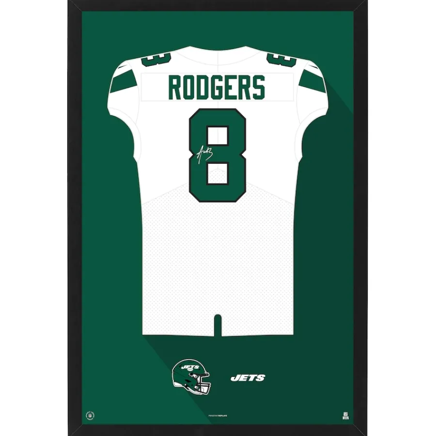 New York Jets Wall Art | Wall Art^Aaron Rodgers Away Jersey Framed Art Print