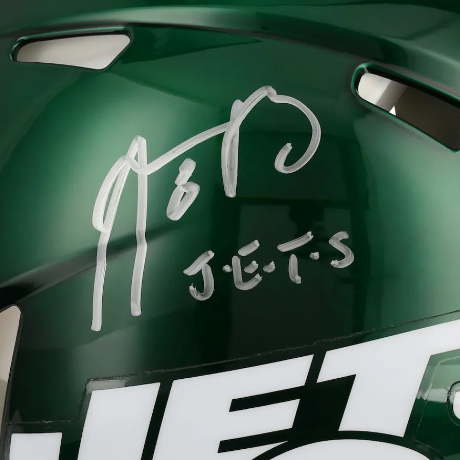 New York Jets Autographed Items | Helmets^Aaron Rodgers Autographed Riddell Speed Authentic Helmet With "J-E-T-S" Inscription