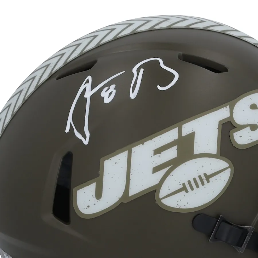 New York Jets Autographed Items | Helmets^Aaron Rodgers Autographed Riddell 2022 Salute To Service Speed Mini Helmet