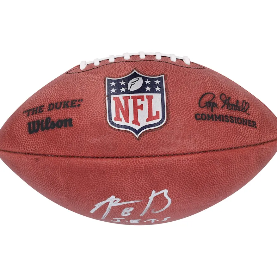New York Jets Autographed Items | Footballs^Aaron Rodgers Autographed Duke Full Color Football With "J-E-T-S" Inscription