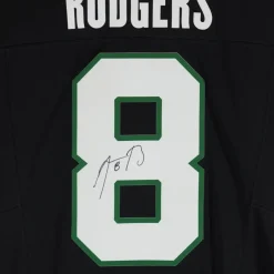 New York Jets Autographed Items | Collectible Jerseys^Aaron Rodgers Autographed Black F.U.S.E. Nike Limited Jersey