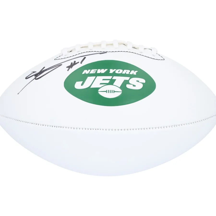 New York Jets Autographed Items | Footballs^Ahmad Sauce Gardner Autographed Franklin White Panel Football
