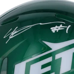 New York Jets Autographed Items | Helmets^Ahmad Sauce Gardner Autographed Throwback 1965-77 Speed Mini Helmet