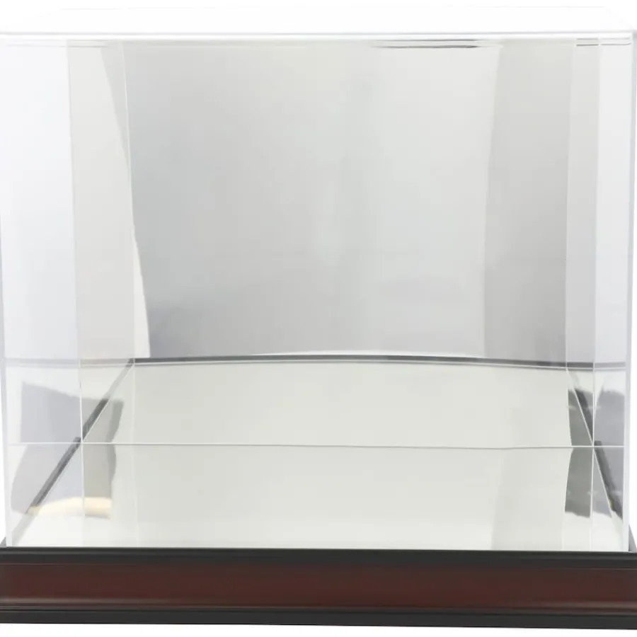 New York Jets Display Cases^Antique Mahogany Helmet Display Case With Mirror Back