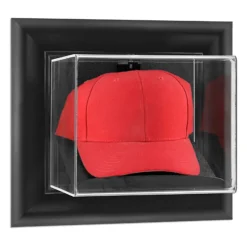 New York Jets Display Cases^Black Framed Wall Mounted Cap Display Case