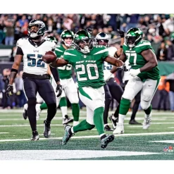 New York Jets Photos | Prints & Artwork^Breece Hall Unsigned Game Winning TD Vs. Eagles Photograph