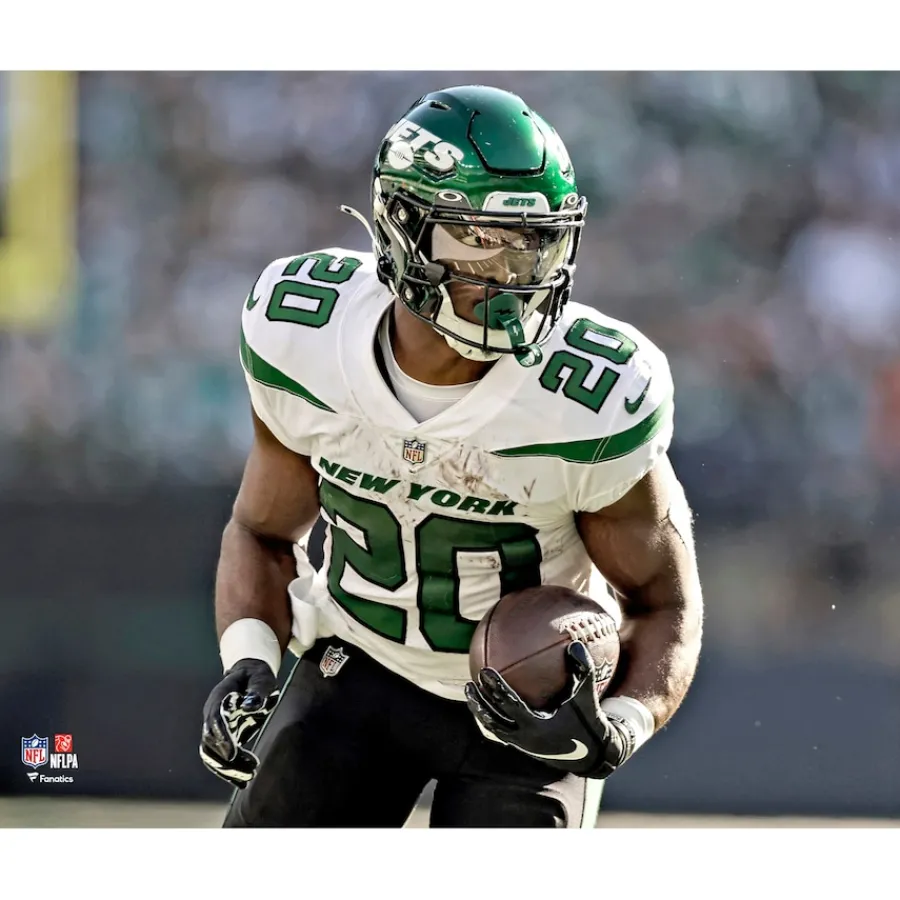 New York Jets Photos | Prints & Artwork^Breece Hall Unsigned Carries The Ball Horizontal Photograph