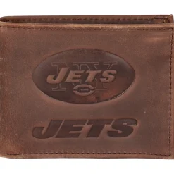 New York Jets Accessories | Checkbooks-Wallets^Brown Bifold Leather Wallet