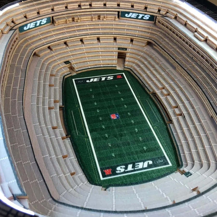 New York Jets Furniture^Brown 25-Layer StadiumView Lighted End Table