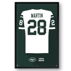 New York Jets Wall Art | Wall Art^Curtis Martin Framed 14" X 20" Retired Jersey Art Print