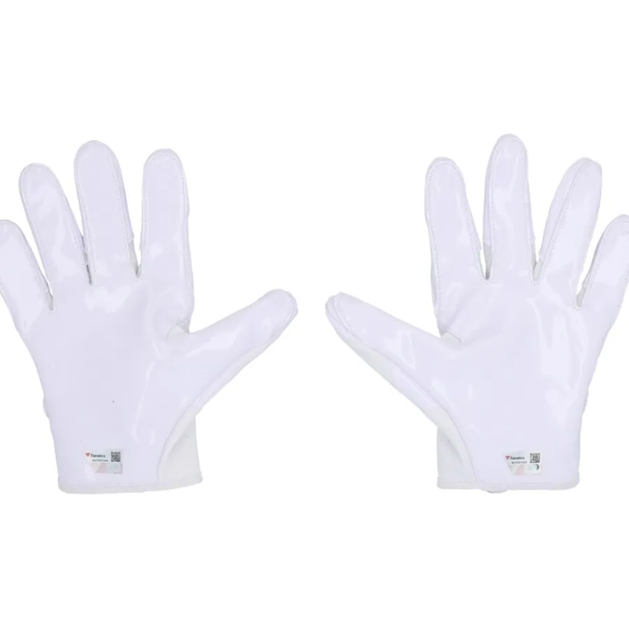 New York Jets Autographed Items^Garrett Wilson Autographed Game-Used White Adidas Gloves Vs. Atlanta Falcons On December 3, 2023