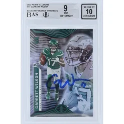 New York Jets Trading Cards^Garrett Wilson Autographed 2022 Panini Illusions #77 Beckett Fanatics Witnessed Authenticated 9/10 Rookie Card
