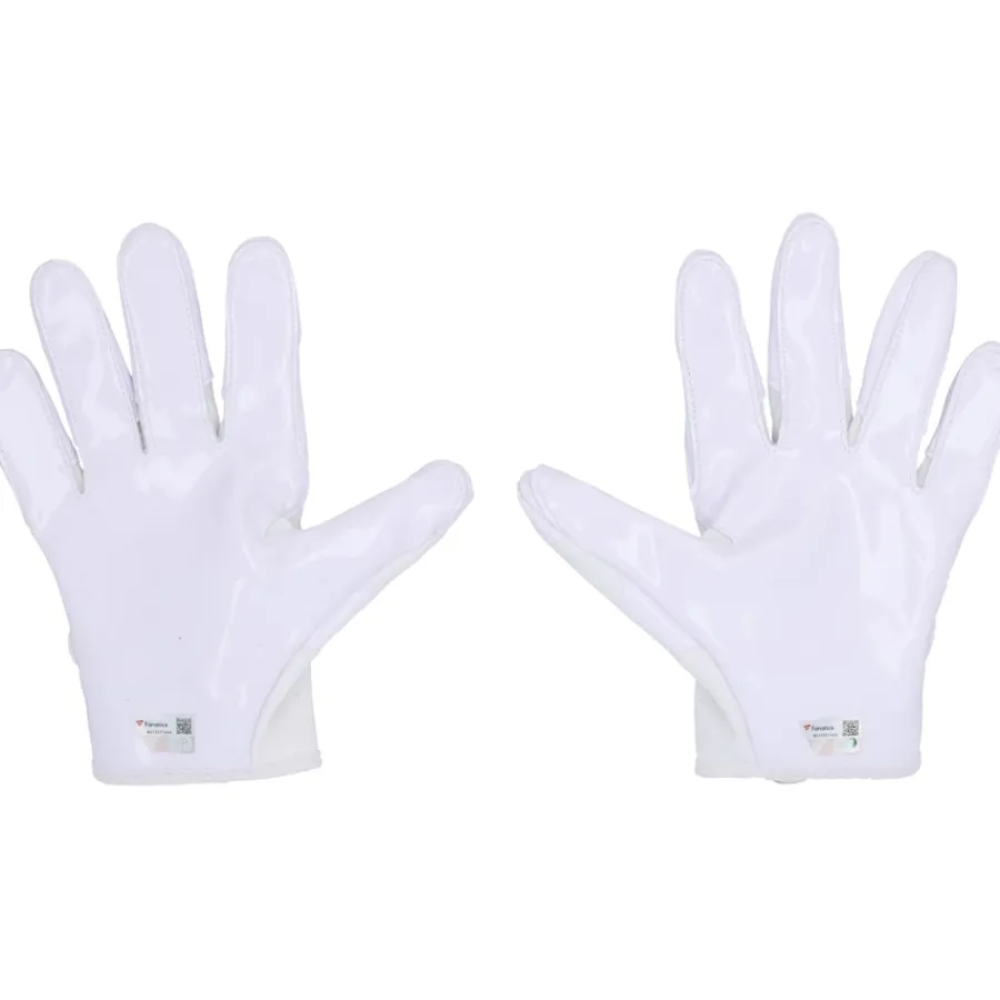 New York Jets Autographed Items^Garrett Wilson Autographed Game-Used White Adidas Gloves Vs. Atlanta Falcons On December 3, 2023