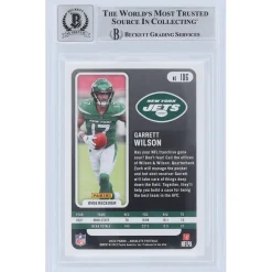 New York Jets Trading Cards^Garrett Wilson Autographed 2022 Panini Absolute #106 Beckett Fanatics Witnessed Authenticated 10 Rookie Card