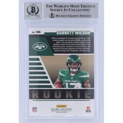 New York Jets Trading Cards^Garrett Wilson Autographed 2022 Panini Zenith Red Zone #106 Beckett Fanatics Witnessed Authenticated 10 Rookie Card With