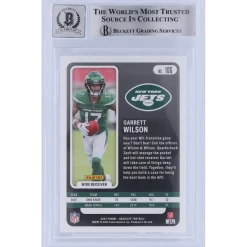 New York Jets Trading Cards^Garrett Wilson Autographed 2022 Panini Absolute #106 Beckett Fanatics Witnessed Authenticated 10 Rookie Card With