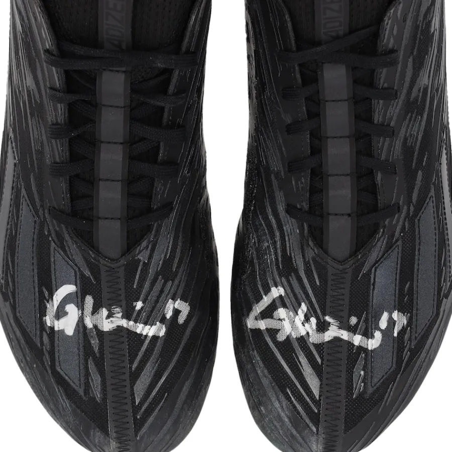 New York Jets Autographed Items | Cleats & Shoes^Garrett Wilson Autographed Game-Used Black Adidas Cleats From The 2023 NFL Season