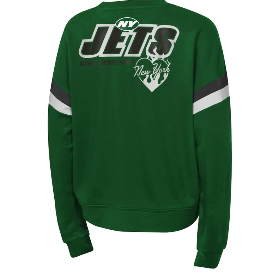 Kids New York Jets Sweatshirts & Fleece | Kids^Girl's Green Eternal Love Pullover Sweatshirt