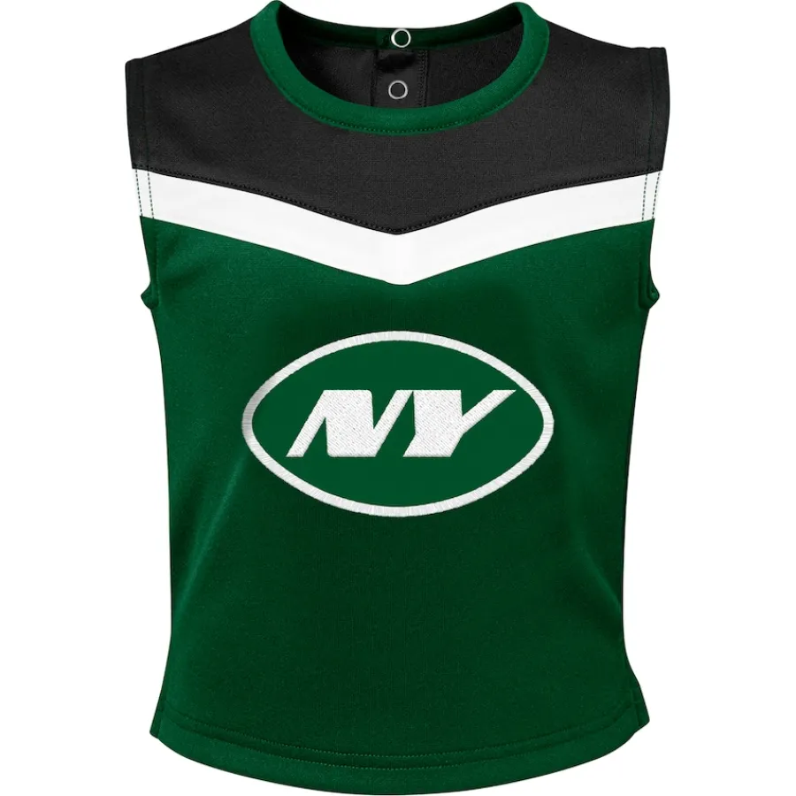Kids New York Jets Dresses & Skirts^Girls Toddler Green Three-Piece Spirit Cheer Cheerleader Set