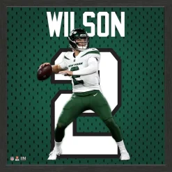 New York Jets Photos^Highland Mint Zach Wilson 13'' X 13'' Impact Jersey Framed Photo