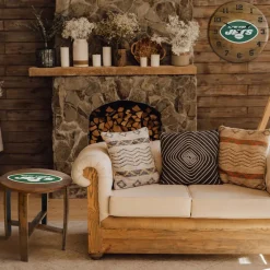 New York Jets Clocks^Imperial Oak Barrel Clock