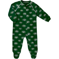 Kids New York Jets Underwear & Sleepwear^Infant Green Allover Print Raglan Full-Zip Sleeper