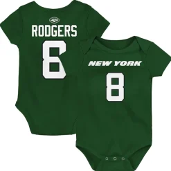Kids New York Jets Rompers^Infant Aaron Rodgers Green Mainliner Player Name & Number Bodysuit