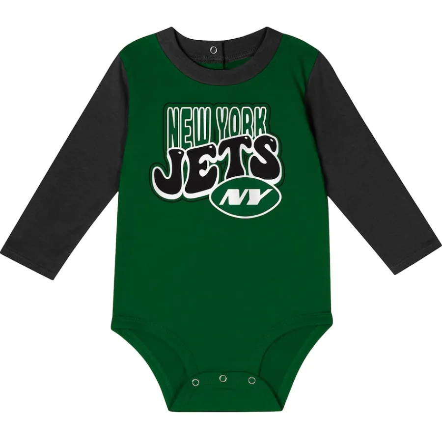 Kids New York Jets Rompers | Shorts & Pants^Infant Double Up Long Sleeve Bodysuit And Pants Set