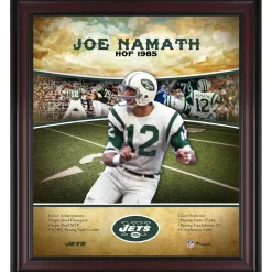 New York Jets Wall Art | Photos^Joe Namath Framed 15" X 17" Hall Of Fame Career Profile
