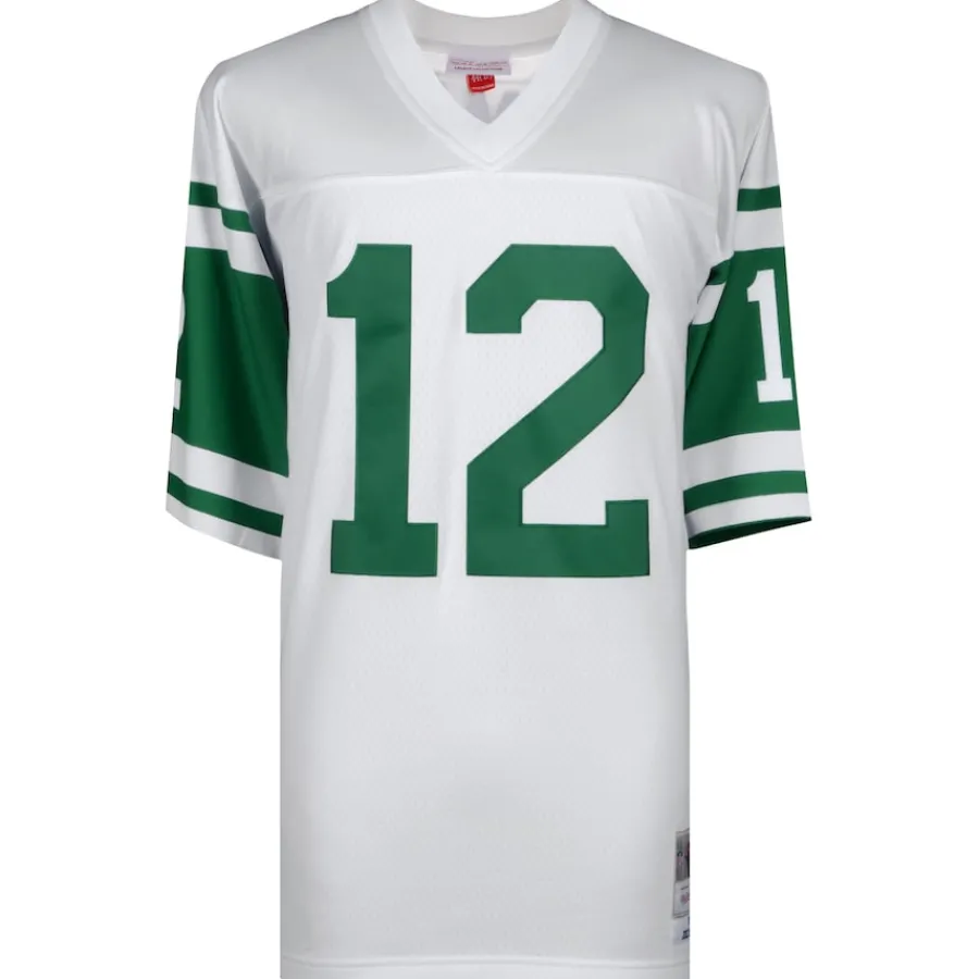New York Jets Autographed Items | Collectible Jerseys^Joe Namath Autographed White Mitchell & Ness Replica Jersey