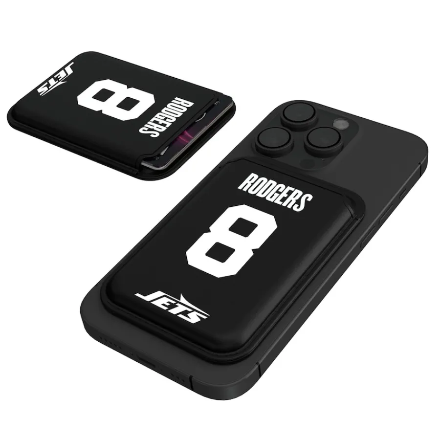 New York Jets Checkbooks-Wallets^Keyscaper Aaron Rodgers Black Magnetic Credit Card Wallet