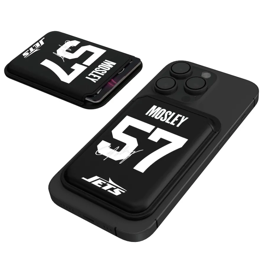 New York Jets Checkbooks-Wallets^Keyscaper C.J. Mosley Black Magnetic Credit Card Wallet