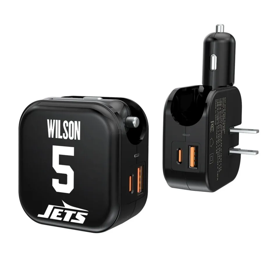 New York Jets Phone Cases | Electronics^Keyscaper Garrett Wilson Ready 2-in-1 USB Charger