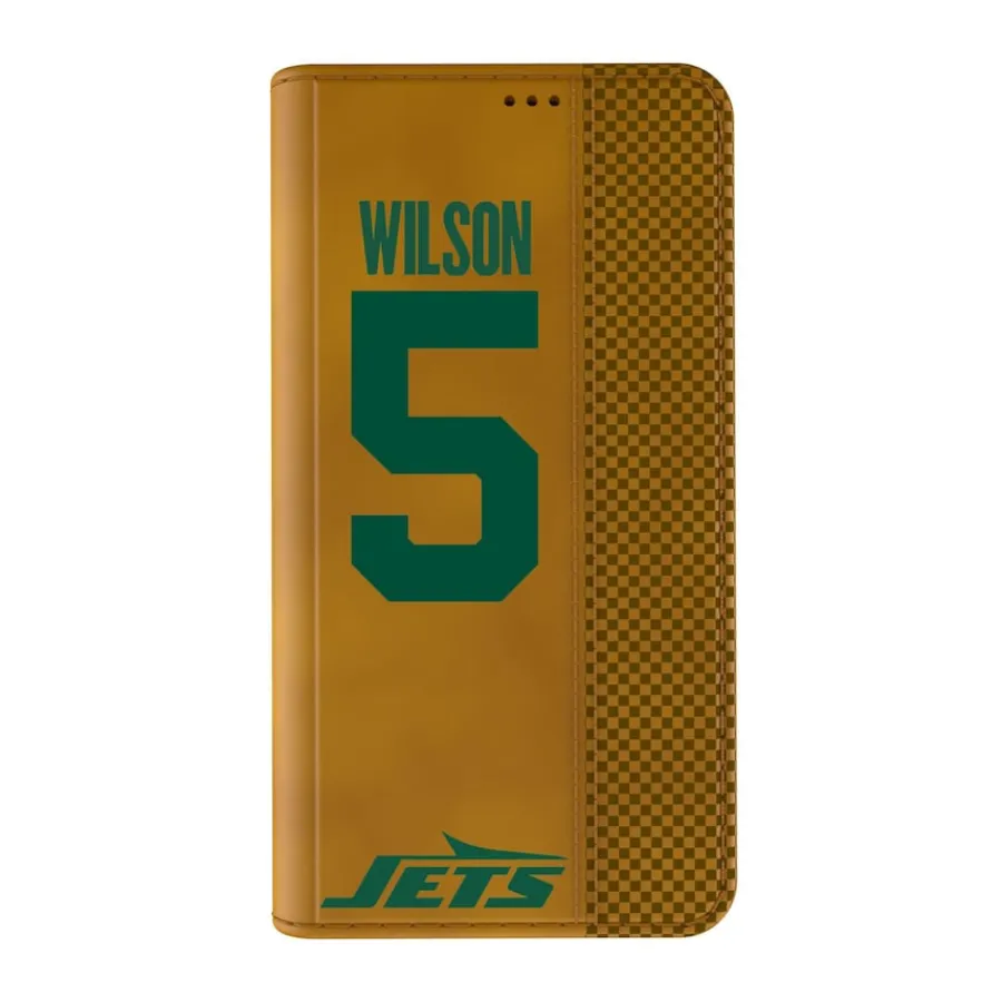 New York Jets Phone Cases | Electronics^Keyscaper Garrett Wilson Brown Folio IPhone Case