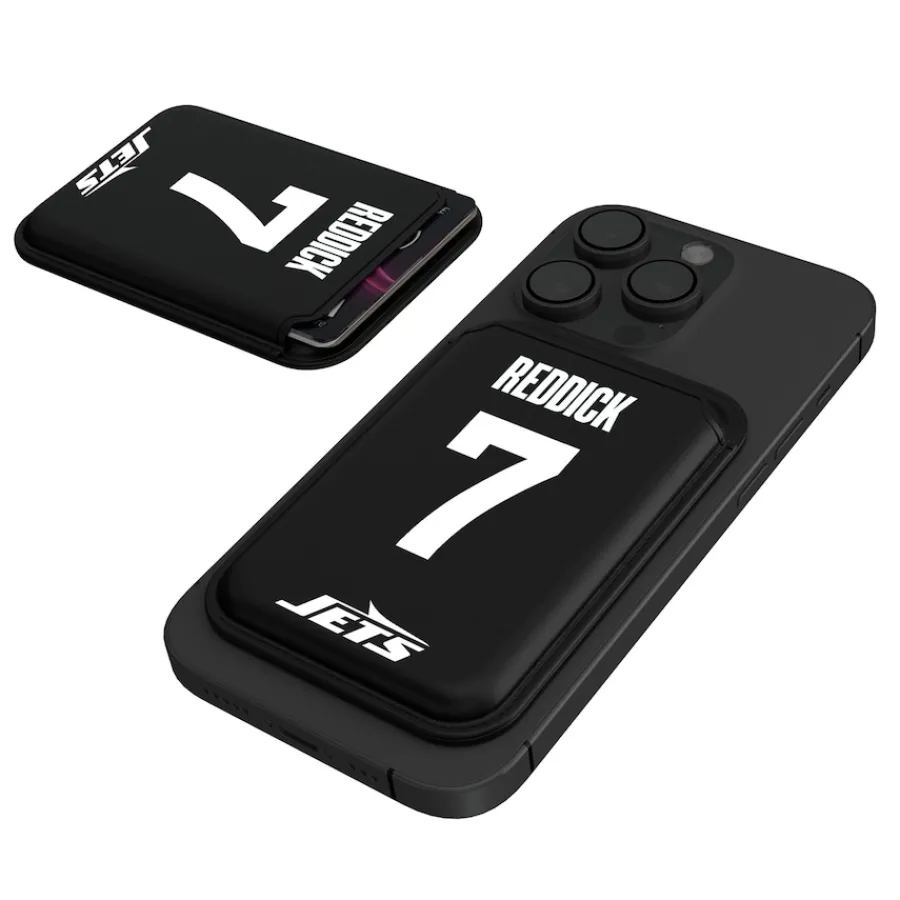 New York Jets Checkbooks-Wallets^Keyscaper Haason Reddick Black Magnetic Credit Card Wallet
