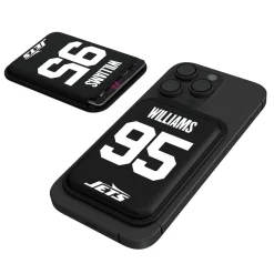 New York Jets Checkbooks-Wallets^Keyscaper Quinnen Williams Black Magnetic Credit Card Wallet