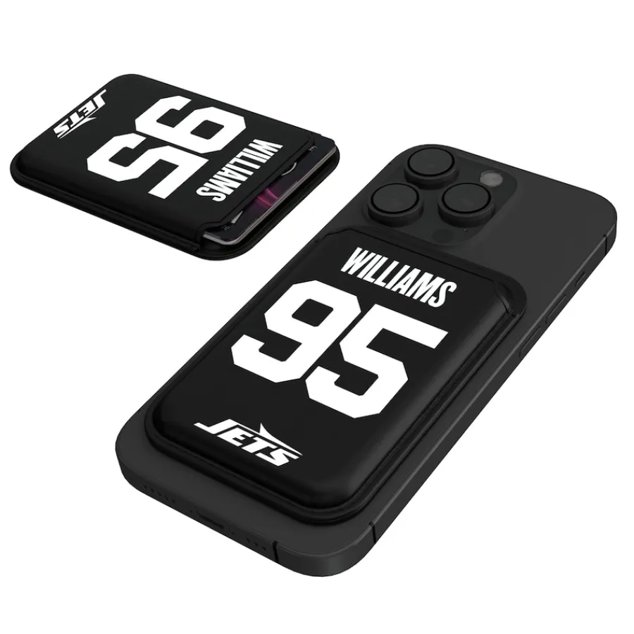 New York Jets Checkbooks-Wallets^Keyscaper Quinnen Williams Black Magnetic Credit Card Wallet