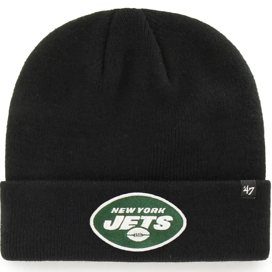 New York Jets Hats | Men^Men's '47 Black Secondary Basic Cuffed Knit Hat