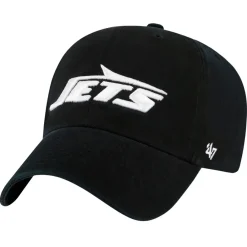 New York Jets Hats | Men^Men's '47 Black Clean Up Team Script Adjustable Hat