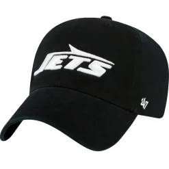 New York Jets Hats | Men^Men's '47 Black Clean Up Team Script Adjustable Hat
