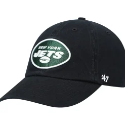 New York Jets Hats | Men^Men's '47 Black Secondary Clean Up Adjustable Hat