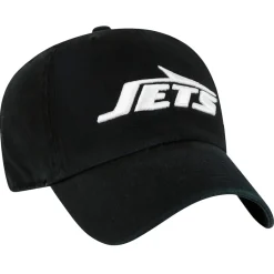 New York Jets Hats | Men^Men's '47 Black Clean Up Team Script Adjustable Hat
