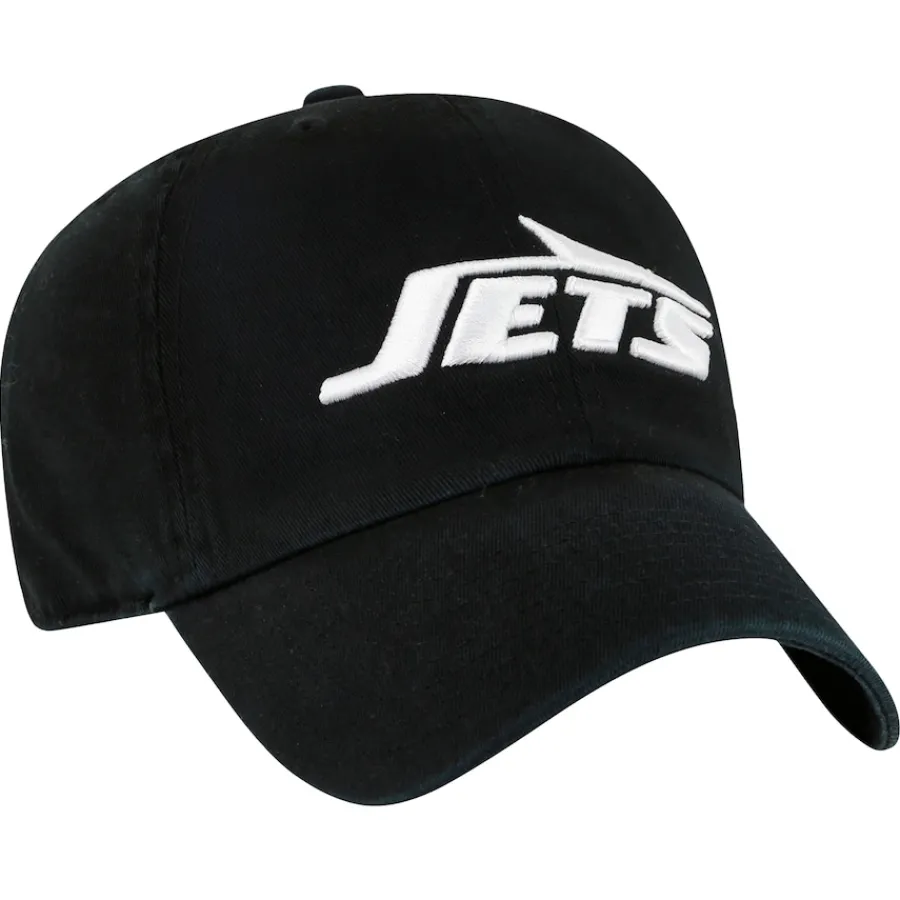 New York Jets Hats | Men^Men's '47 Black Clean Up Team Script Adjustable Hat